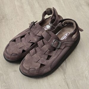 MBT Men's Brown Leather Rocker Sole Fisherman Sandals Size 8